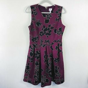 Dressbarn Purple Floral Pleated Dress